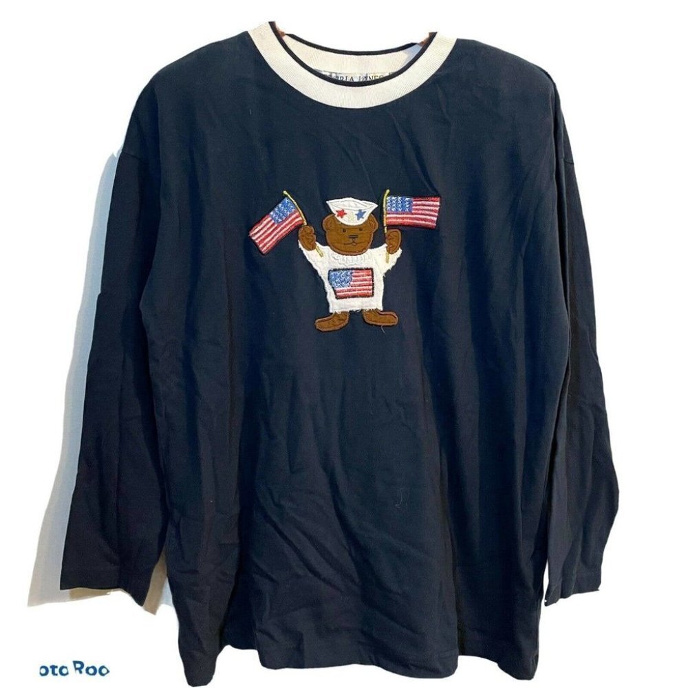 Vintage Victoria Jones 80's Novelty T-Shirt L Navy